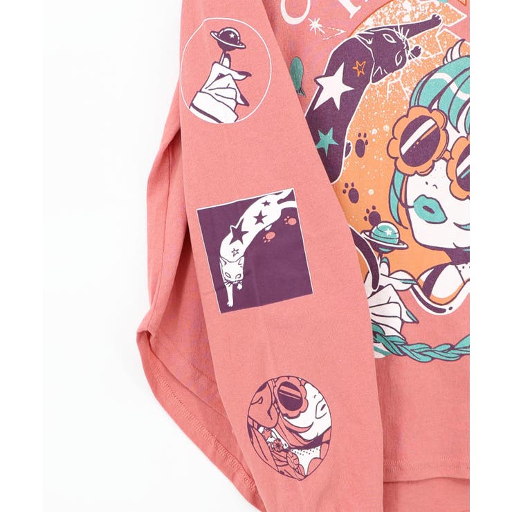 惑星ガールと宇宙ネコ柄Tシャツ | ScoLar | 詳細画像21 
