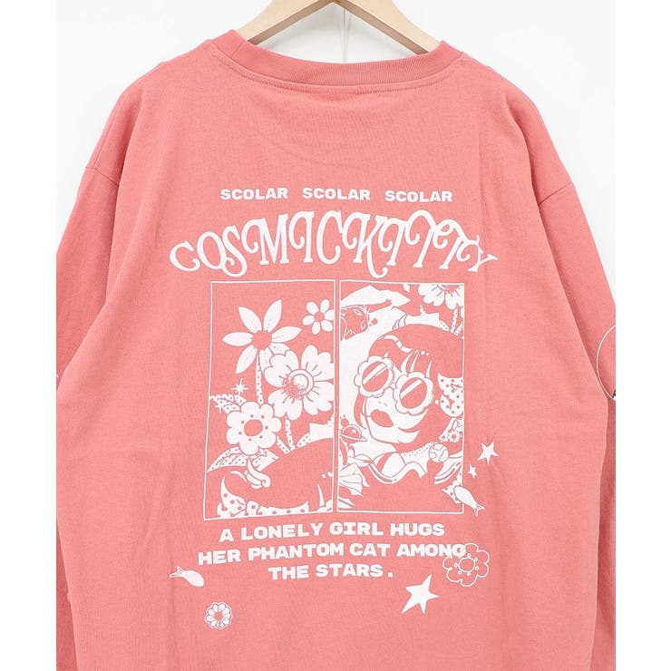 惑星ガールと宇宙ネコ柄Tシャツ | ScoLar | 詳細画像24 