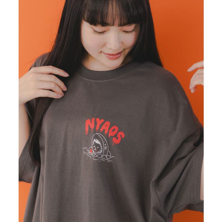 NYAOS柄メッシュ切替Tシャツ | ScoLar | 詳細画像3 