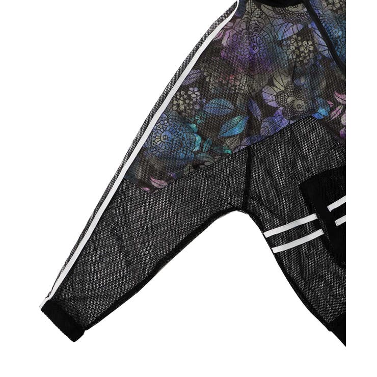 【ScoLar】クマ花柄切替 メッシュ トラックジャケット タグ付未使用 スカラー ScoLar クマ花柄切替 メッシュトラックジャケット