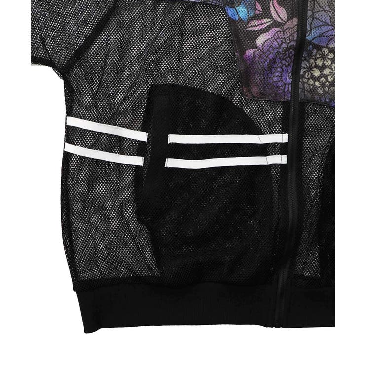 【ScoLar】クマ花柄切替 メッシュ トラックジャケット タグ付未使用 スカラー ScoLar クマ花柄切替 メッシュトラックジャケット
