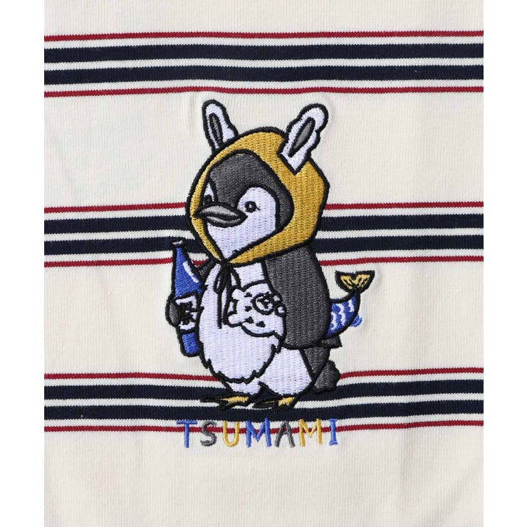 ペン五郎刺繍ボーダーロングスリーブTシャツ[品番：SRSW0000077