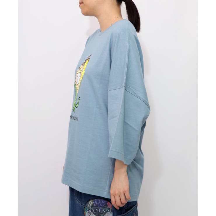 にゃんもろこしプリント 8分袖Tシャツ | ScoLar | 詳細画像14 