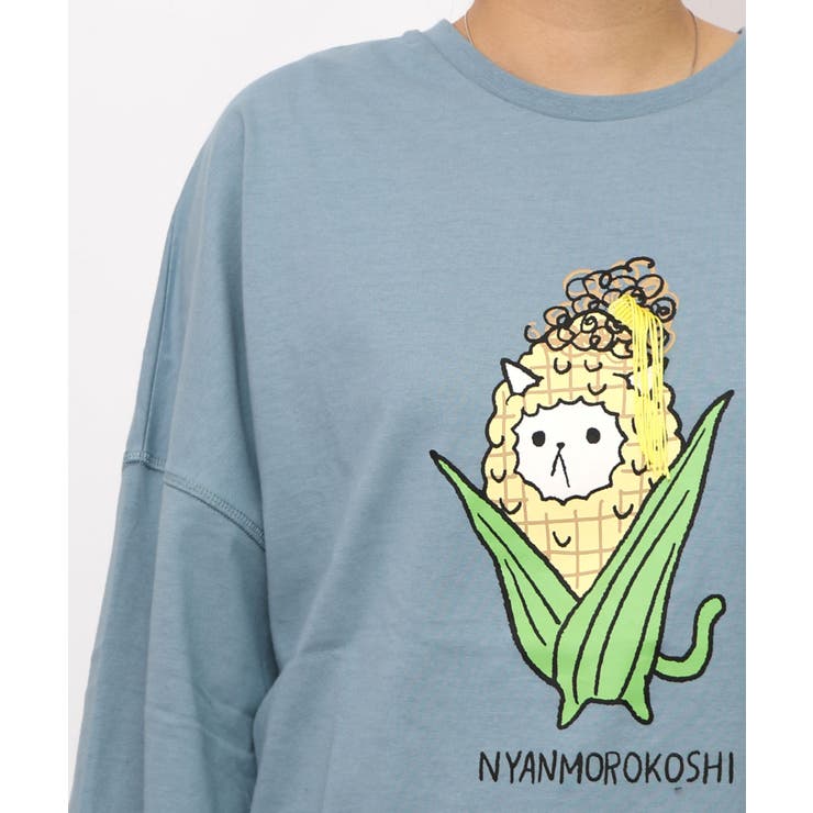 にゃんもろこしプリント 8分袖Tシャツ | ScoLar | 詳細画像18 