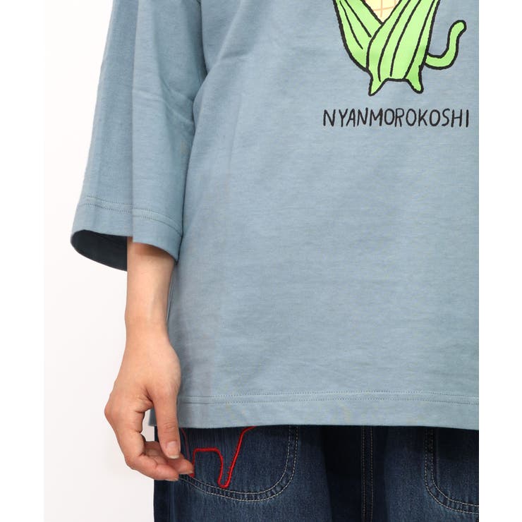 にゃんもろこしプリント 8分袖Tシャツ | ScoLar | 詳細画像19 