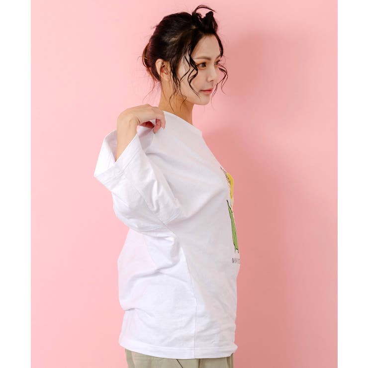 にゃんもろこしプリント 8分袖Tシャツ | ScoLar | 詳細画像3 