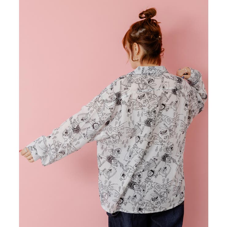 パリティー妖怪柄シャツ | ScoLar | 詳細画像2 