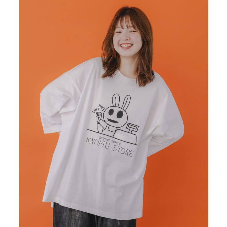 オフホワイト | 虚無ストアでお買い物柄 Tシャツ | ScoLar
