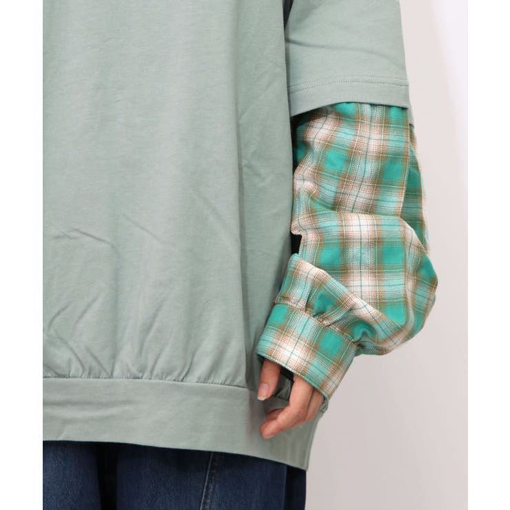 ネコとラビルのチェック柄切替フーデッドプルオーバー | ScoLar | 詳細画像19 