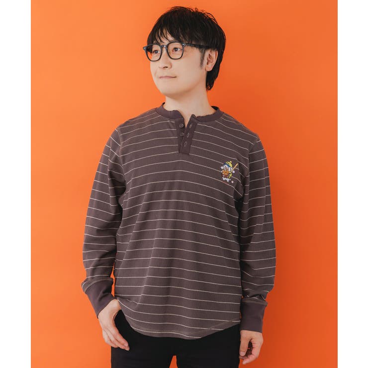 チャコールグレー | ワッフル頬張り中のシロプーのワッフルロンT | ScoLar