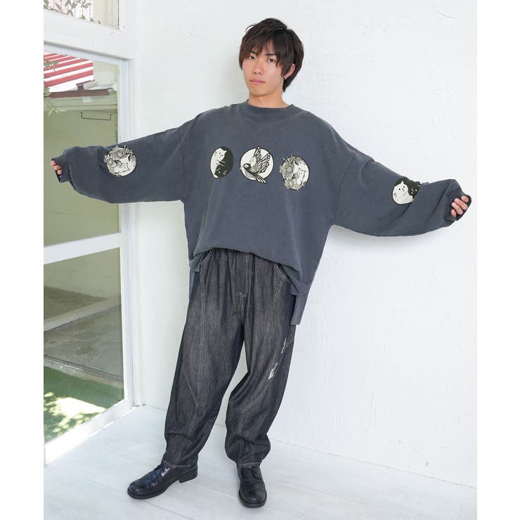 抜染Parity和柄裏毛プルオーバー | ScoLar | 詳細画像1 