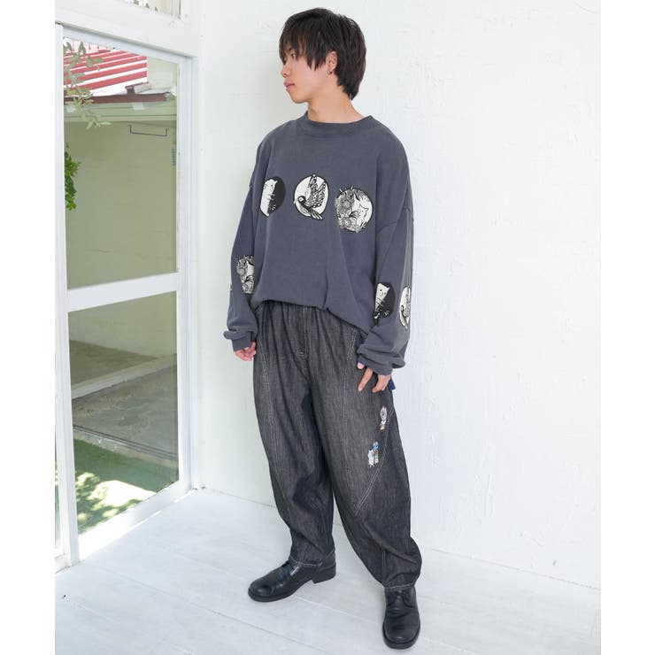 抜染Parity和柄裏毛プルオーバー | ScoLar | 詳細画像5 