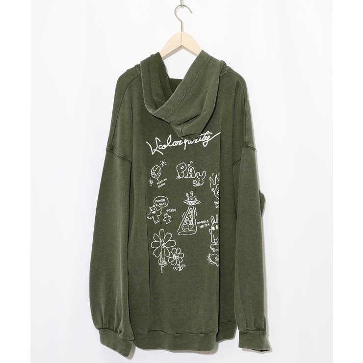 落書き風裏毛スノーウォッシュパーカー | ScoLar | 詳細画像15 