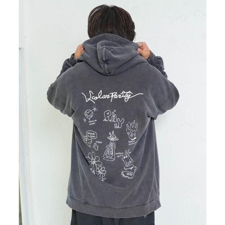 落書き風裏毛スノーウォッシュパーカー | ScoLar | 詳細画像12 