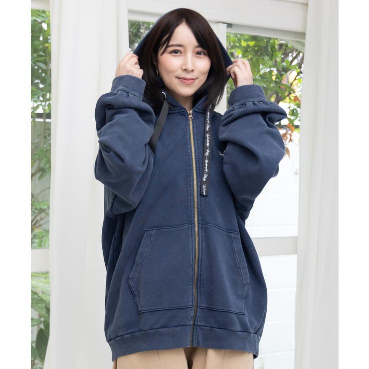 落書き風裏毛スノーウォッシュパーカー | ScoLar | 詳細画像2 