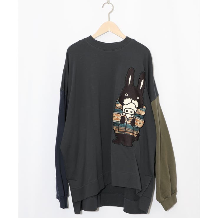 チャコールグレー | 冬支度もけラビル配色プルオーバー | ScoLar