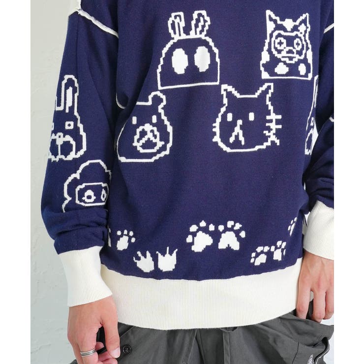 リバーシブルドット絵柄ニットプルオーバー | ScoLar | 詳細画像12 