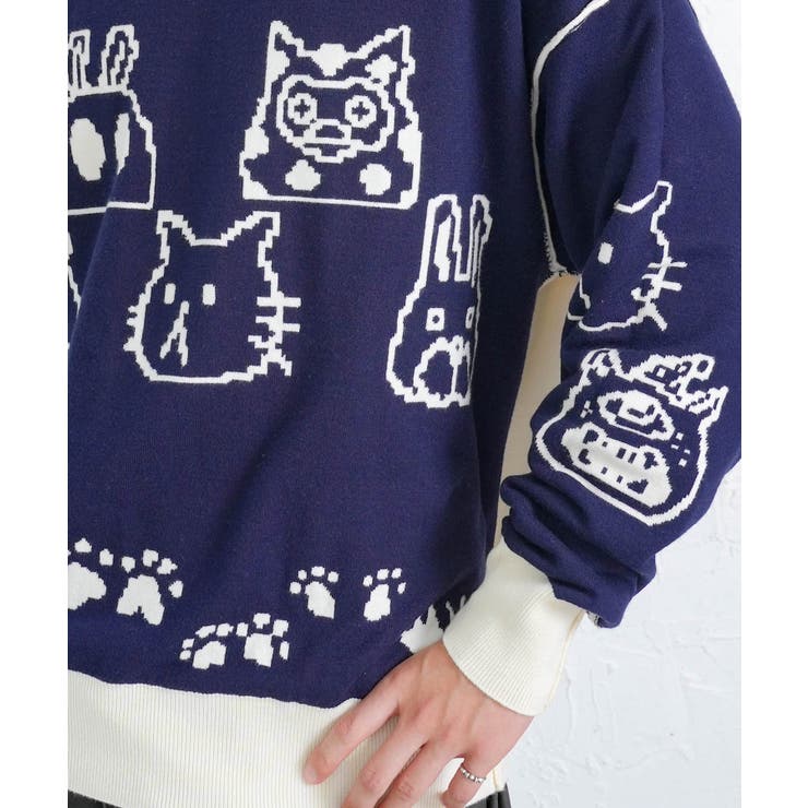 リバーシブルドット絵柄ニットプルオーバー | ScoLar | 詳細画像13 