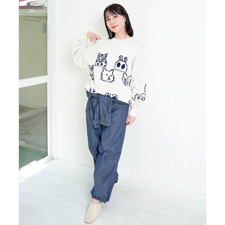 リバーシブルドット絵柄ニットプルオーバー | ScoLar | 詳細画像15 