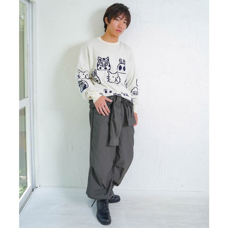 リバーシブルドット絵柄ニットプルオーバー | ScoLar | 詳細画像1 