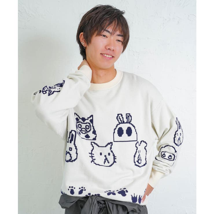 リバーシブルドット絵柄ニットプルオーバー | ScoLar | 詳細画像2 