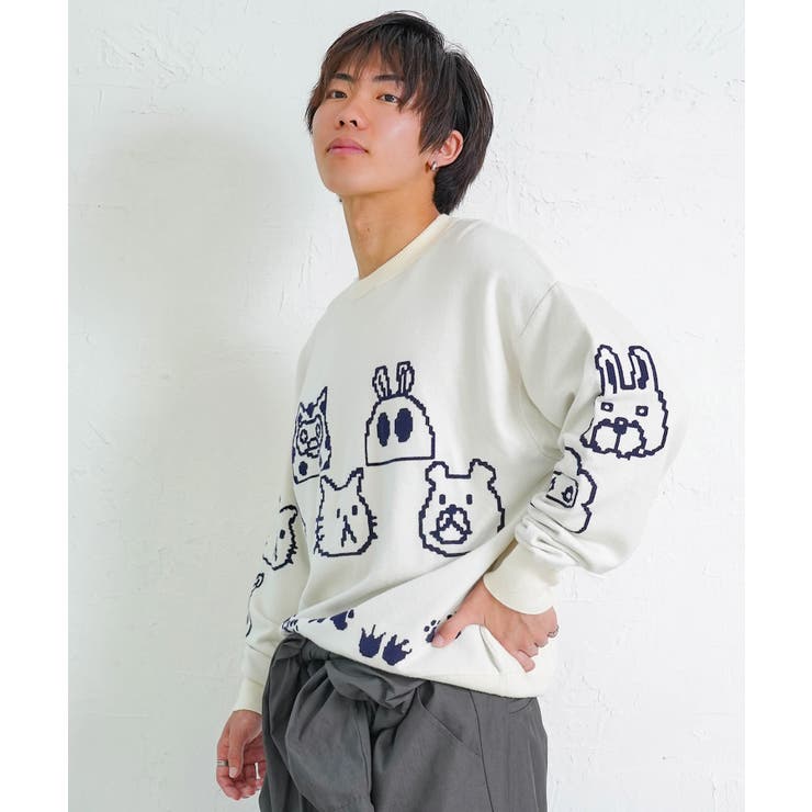 リバーシブルドット絵柄ニットプルオーバー | ScoLar | 詳細画像3 