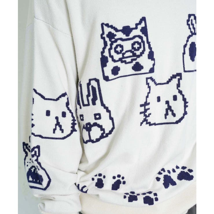 リバーシブルドット絵柄ニットプルオーバー | ScoLar | 詳細画像6 