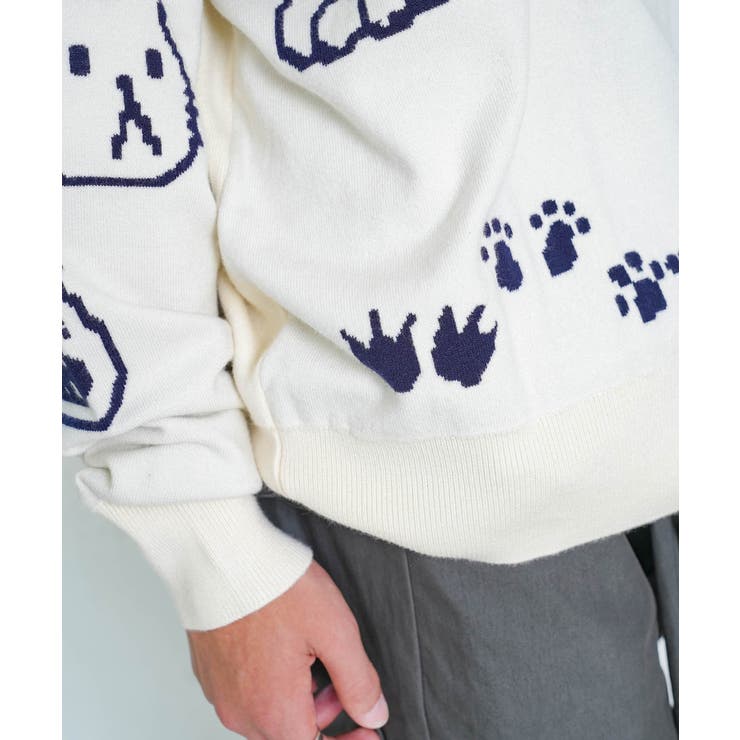 リバーシブルドット絵柄ニットプルオーバー | ScoLar | 詳細画像7 