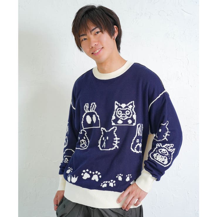 リバーシブルドット絵柄ニットプルオーバー | ScoLar | 詳細画像8 