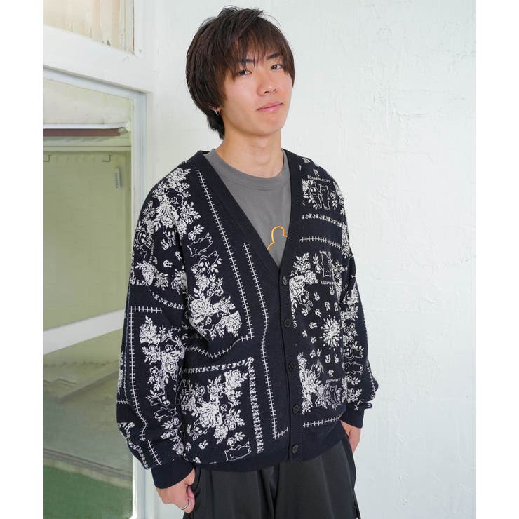 バンダナ柄ジャガードカーディガン | ScoLar | 詳細画像2 