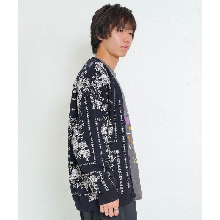 バンダナ柄ジャガードカーディガン | ScoLar | 詳細画像3 
