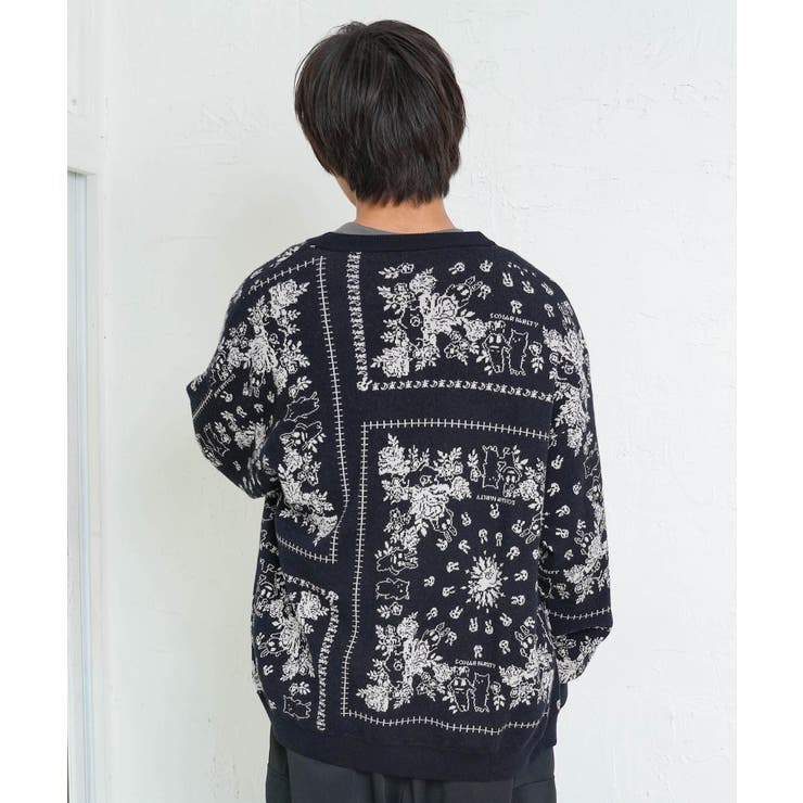 バンダナ柄ジャガードカーディガン | ScoLar | 詳細画像4 