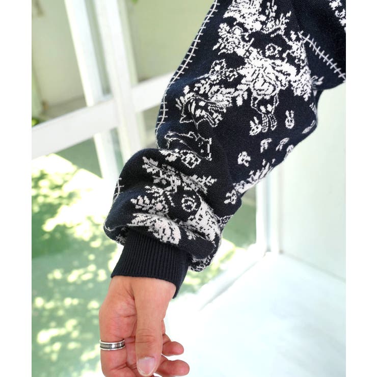 バンダナ柄ジャガードカーディガン | ScoLar | 詳細画像6 