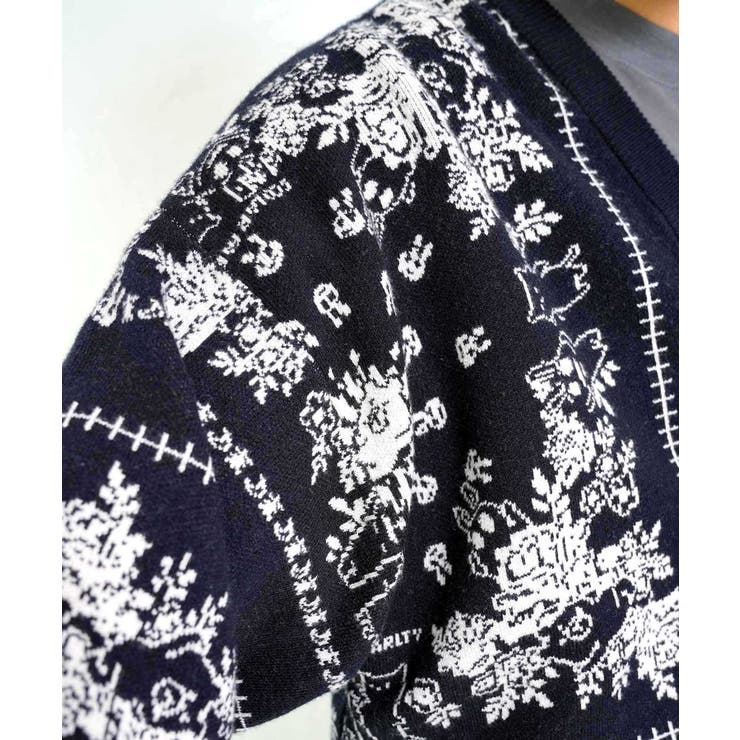バンダナ柄ジャガードカーディガン | ScoLar | 詳細画像7 