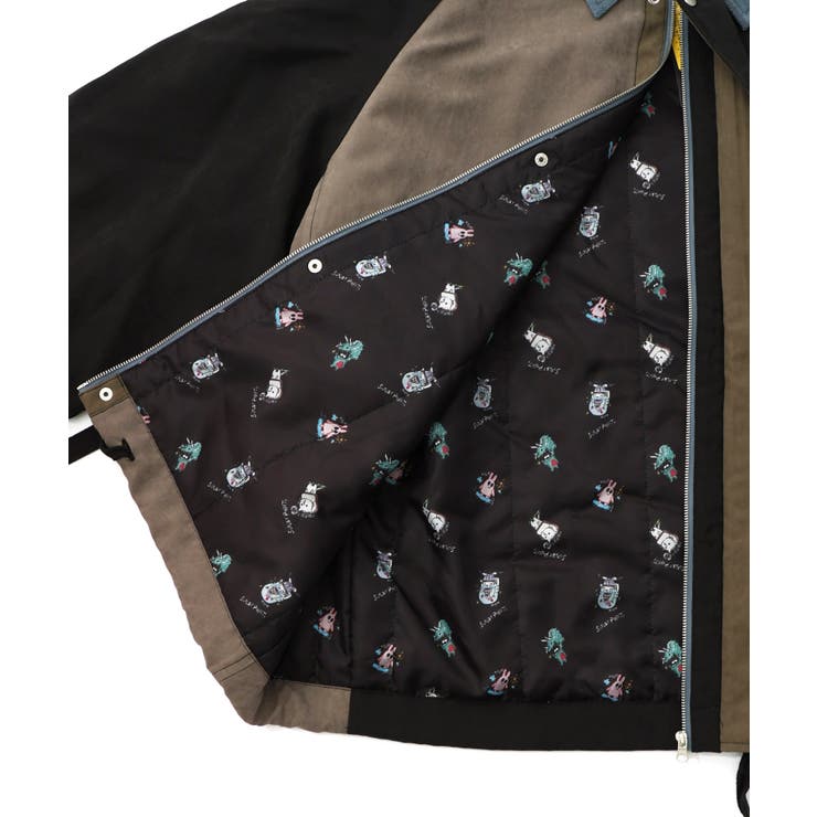 異素材使いの配色切替 中綿キルトジャケット | ScoLar | 詳細画像15 