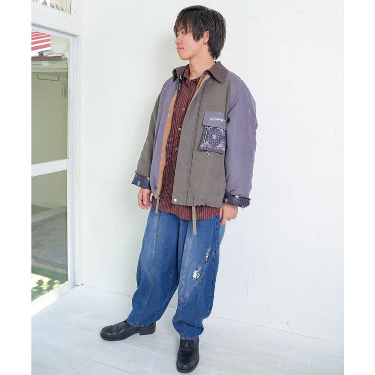 異素材使いの配色切替 中綿キルトジャケット | ScoLar | 詳細画像1 