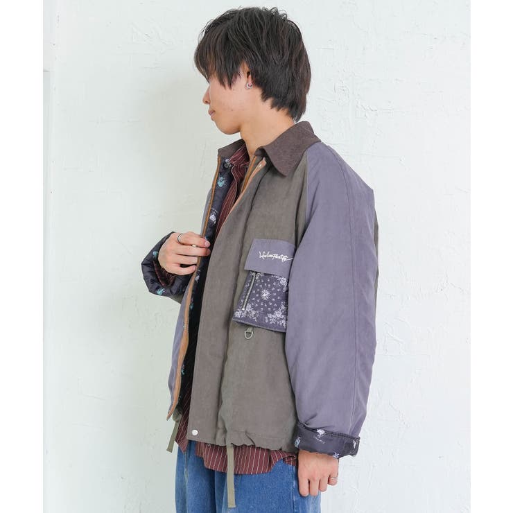 異素材使いの配色切替 中綿キルトジャケット | ScoLar | 詳細画像3 