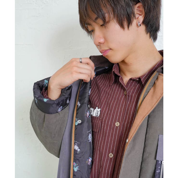 異素材使いの配色切替 中綿キルトジャケット | ScoLar | 詳細画像5 