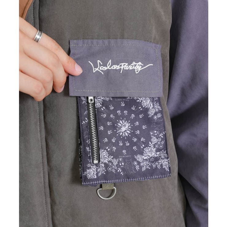 異素材使いの配色切替 中綿キルトジャケット | ScoLar | 詳細画像7 