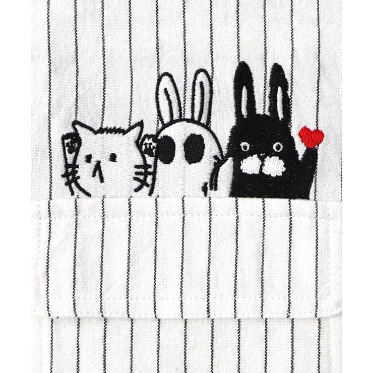 ひょっこりParity刺繍のストライプシャツ | ScoLar | 詳細画像13 