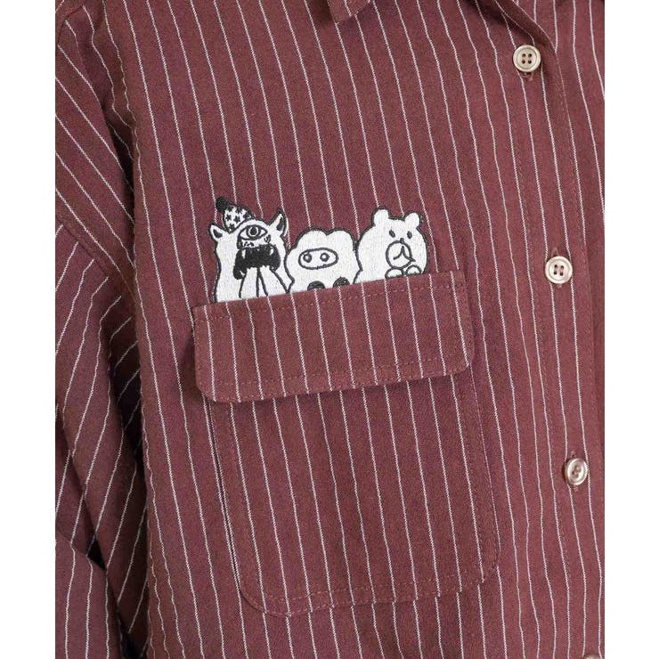 ひょっこりParity刺繍のストライプシャツ | ScoLar | 詳細画像10 