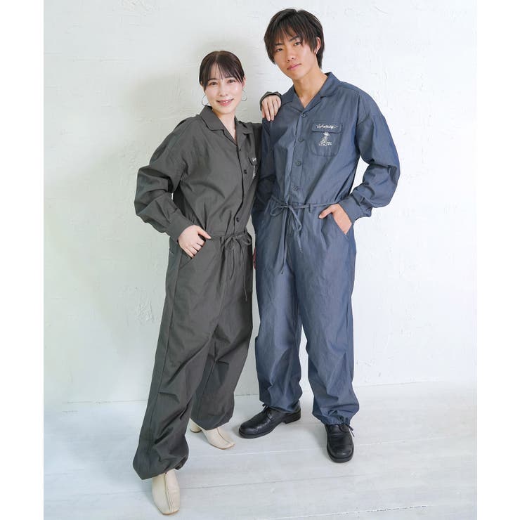 Parityキャラ宇宙刺繍 洗い加工ジャンプスーツ | ScoLar | 詳細画像1 