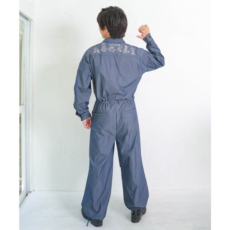 Parityキャラ宇宙刺繍 洗い加工ジャンプスーツ | ScoLar | 詳細画像14 