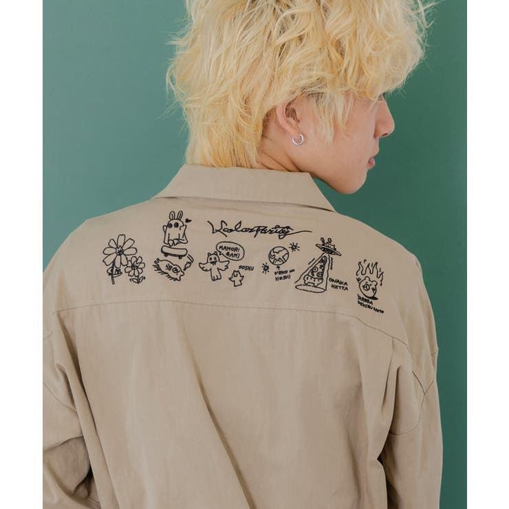 Parityキャラ宇宙刺繍 洗い加工ジャンプスーツ | ScoLar | 詳細画像21 