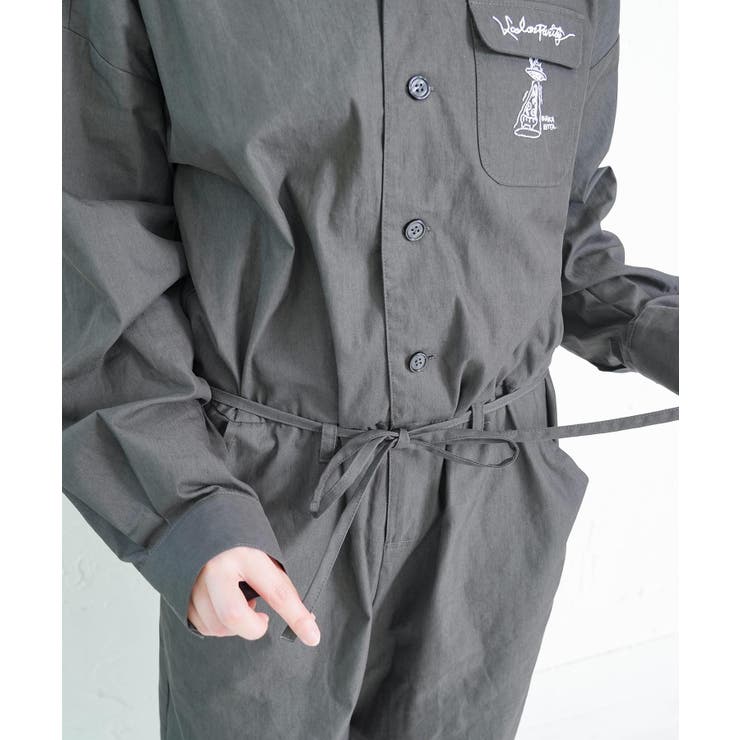 Parityキャラ宇宙刺繍 洗い加工ジャンプスーツ | ScoLar | 詳細画像6 