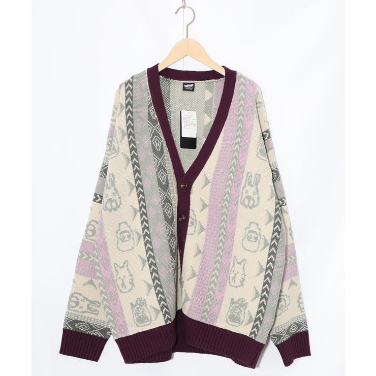 落書き調Parityキャラジャガード3Dニットカーディガン | ScoLar | 詳細画像14 