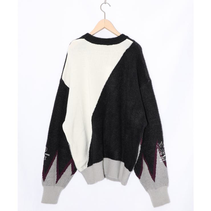 落書き調Parityキャラジャガードニットプルオーバー | ScoLar | 詳細画像9 