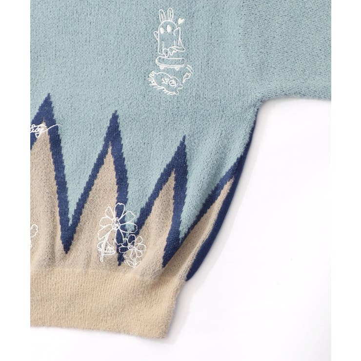 落書き調Parityキャラジャガードニットプルオーバー | ScoLar | 詳細画像16 