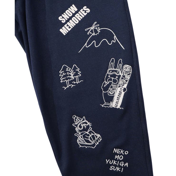 ラビルとネコのスノーメモリー裏起毛パンツ | ScoLar | 詳細画像24 