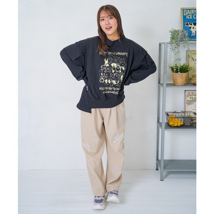 ラビルとネコのスノーメモリー裏起毛パンツ | ScoLar | 詳細画像12 